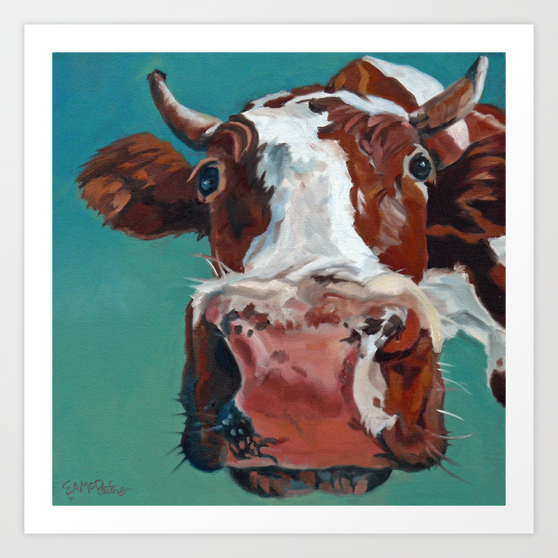 How Now Brown Cow Art Print By Barkingdogcreationsstudio Society6