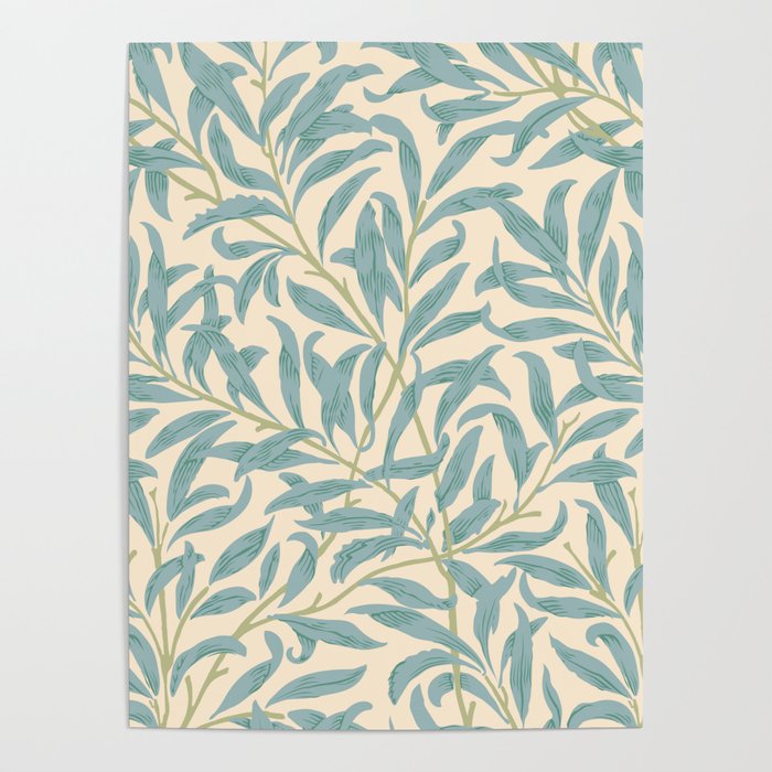 William Morris Vintage Willow Bough Summer Green Cream Botanical Poster