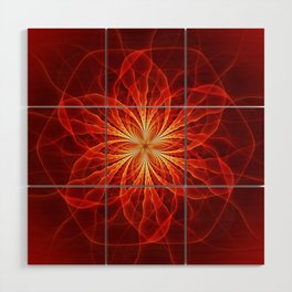 red blossom Wood Wall Art
