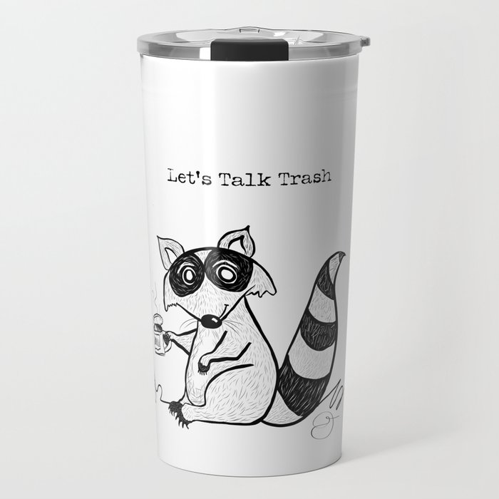 Raccoon with Trash Travel Mug