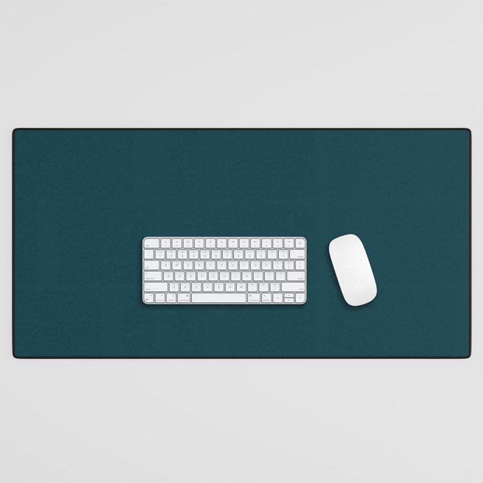 Dark Teal Solid Color Desk Mat
