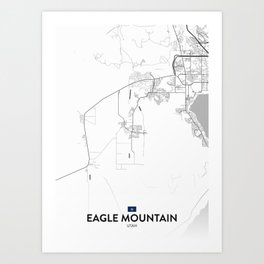 Eagle Mountain, Utah, United States - Light City Map Art Print