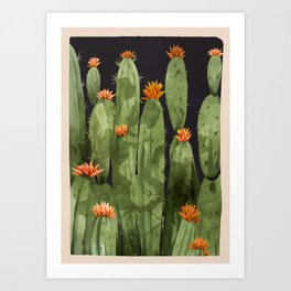 Blooming Cactus 1 Art Print