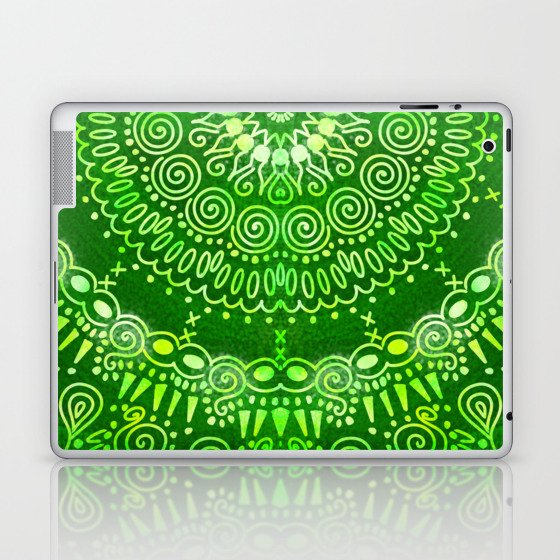 Bright Grass Green Mandala Laptop & iPad Skin