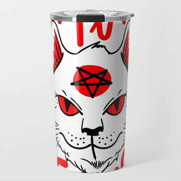 Not Today Jesus Satanic Cat Gothic Gift Idea T-Shirt Travel Mug
