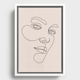 s14_2 - female face - pastel Framed Canvas