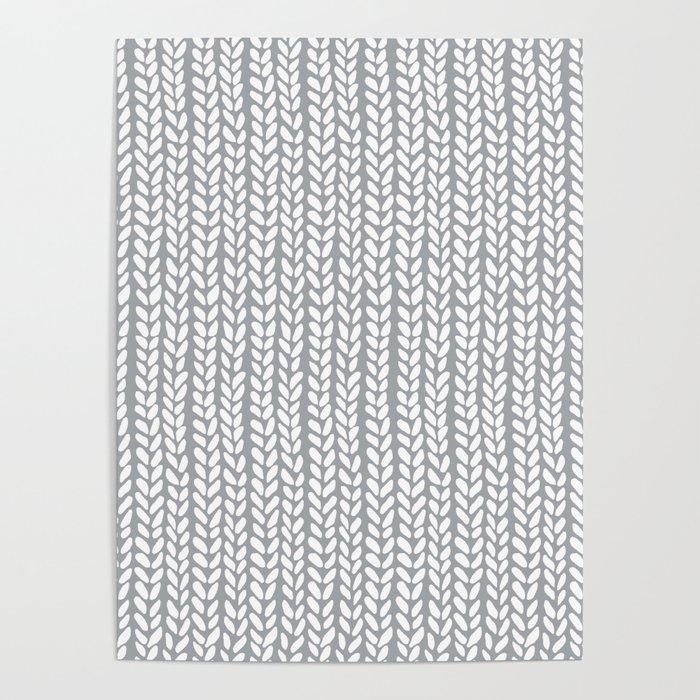 Knit Wave Grey Poster