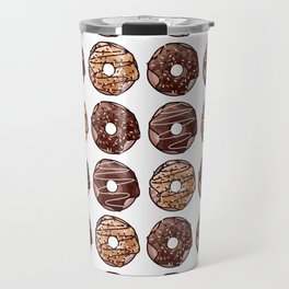 Chocolate Donuts Pattern Travel Mug