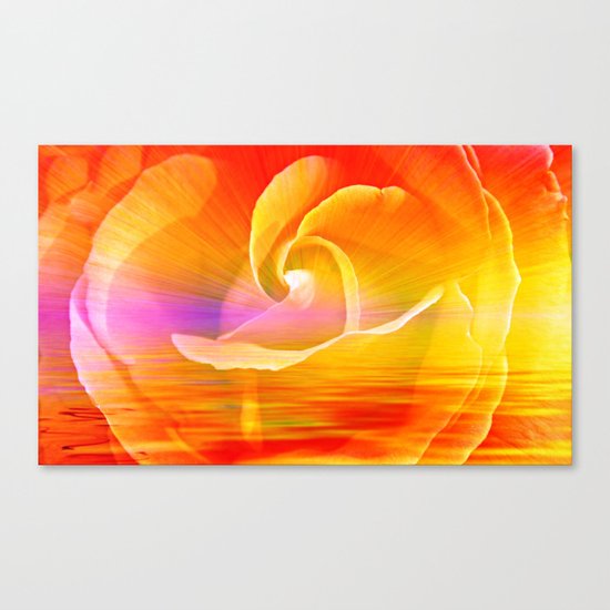 Sunset Rose Abstract Canvas Print