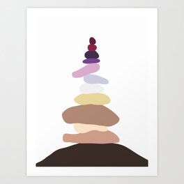 Stacked pebbles Art Print