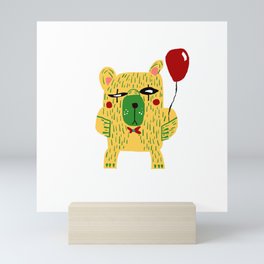 Yellow Bear illustration, great nursery decor, animal decor,look for other animals in our shop Mini Art Print