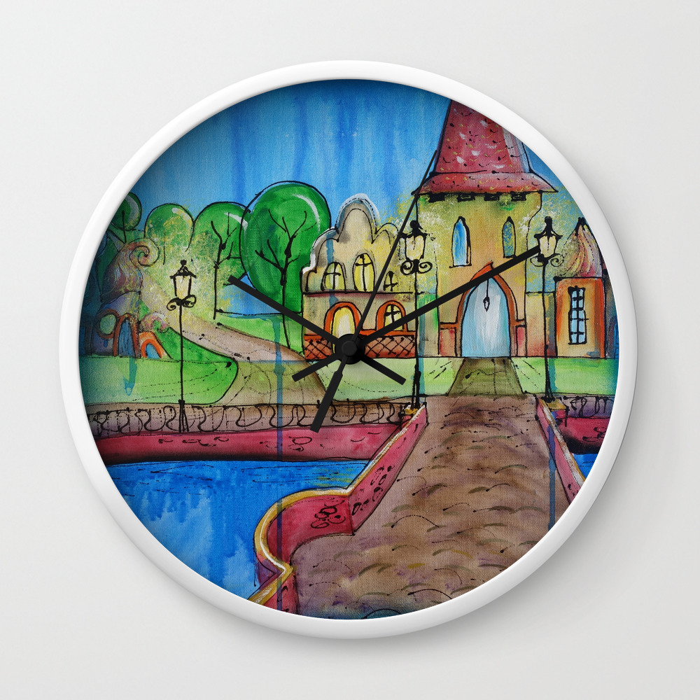 Landscape Painting Fairy Town Acrylic S14 Contemporary Nursery