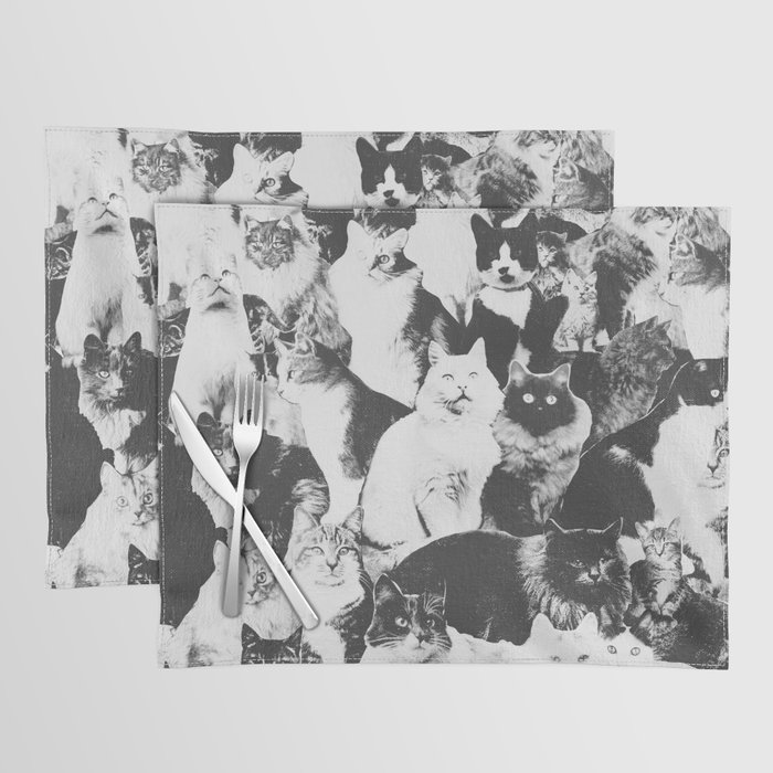 Cats Forever B&W Placemat