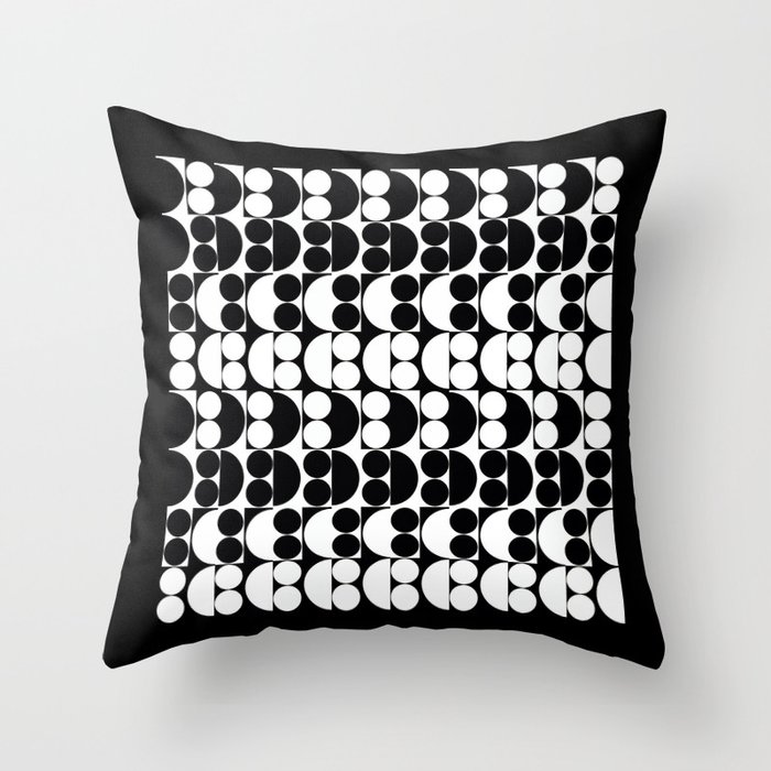 Abstract shape black white Throw Pillow