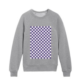 Color of the year 2018 Ultra Violet Checkerboard-Checks Kids Crewneck