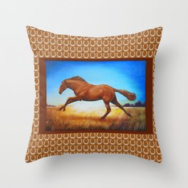 The Race Horse Throw Pillow