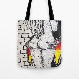 Trippy Grim Reaper Acrylic Painting on Canvas Tote Bag