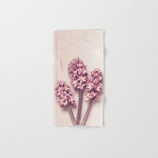Three Pink Hyacinths Hand & Bath Towel