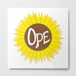 Hand Drawn Ope Sunflower Midwest Metal Print