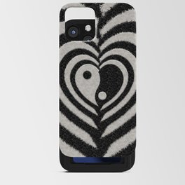Furry Ying Yang Hearts (Faux Black and White Animal Fur, Digital Art) (xii 2021) iPhone Card Case