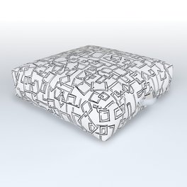 Graphic Geometric Black and White Minimalist Print Outdoor Floor Cushion