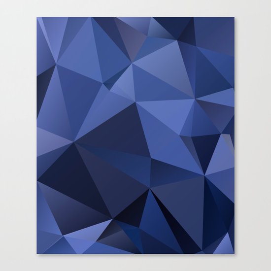 Abstract of triangles polygon in navy blue colors Canvas Print