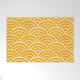 Japanese Seigaiha Wave – Marigold Palette Welcome Mat
