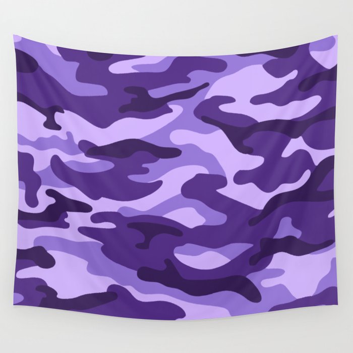 Camouflage Pattern Purple Colours Wall Tapestry
