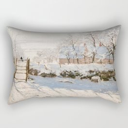 Claude Monet - The Magpie Rectangular Pillow