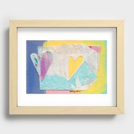 Yellow Heart Collage Recessed Framed Print