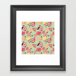 Pink lemon slice, fresh taste of summer Framed Art Print