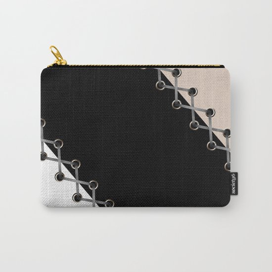 Lacing . Black , white and beige . Carry-All Pouch