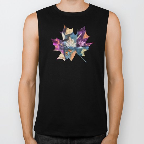 Colorful fallen leaves abstract Biker Tank