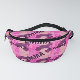 pattern with the name Emma in pink colors and watercolor texture Fanny Pack