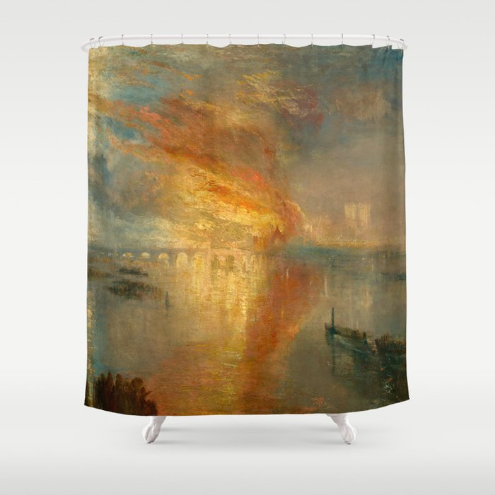 The Burning of the Houses of Lords and Commons, 16 October 1834 by Joseph Mallord William Turner Shower Curtain