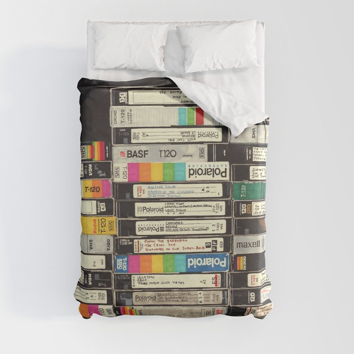 VHS Stack Duvet Cover