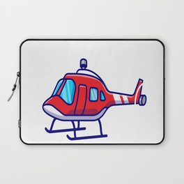 Illustrated Flying Red Helicopter Laptop Sleeve