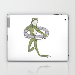 Frog with Swim Ring Vintage Art Laptop Skin