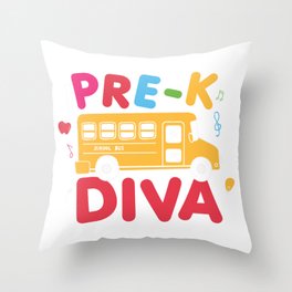 Pre-K Diva Throw Pillow