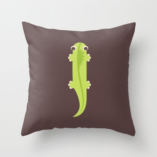 Letter I // Animal Alphabet // Iguana Monogram Throw Pillow