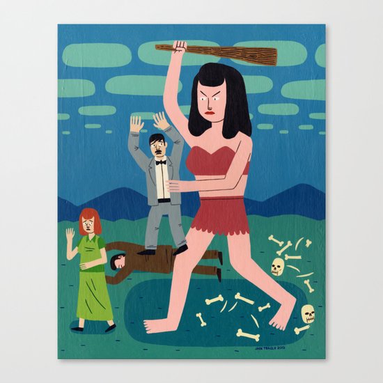 Giant Woman Attack Canvas Print