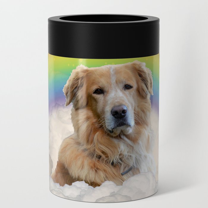 Golden Retriever Dog Rainbow Clouds Can Cooler
