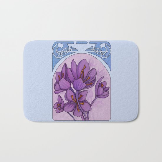Art nouveau. Saffron. Bath Mat