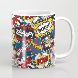 Modern Comic Book Superhero Pattern Color Colour Cartoon Lichtenstein Pop Art Coffee Mug | Popart, Kids, Typography, Pow, Graphic Design, Boom, Splat, Retro, Graphicdesign, Comic 