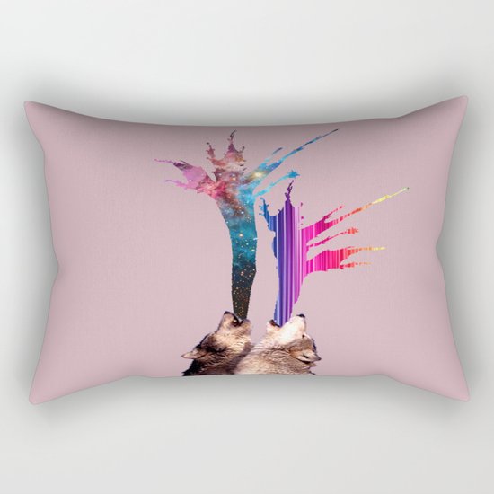 wolves howling Rectangular Pillow