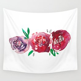 Three Red Christchurch Roses Wall Tapestry