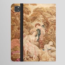 Antique 18th Century Romantic Pastoral French Tapestry by Francois Boucher iPad Folio Case