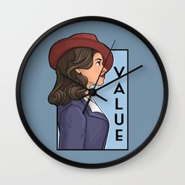 Value Wall Clock | Sheseries, Karenhallion, Comic, Digital, Strongwoman, Value, Peggy, Captain, Drawing, Strongfemale 