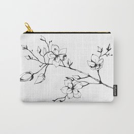 Magnolia pen drawing | Botanical Illustration in black and white  Carry-All Pouch