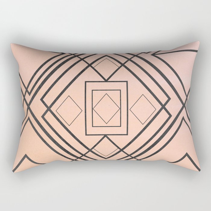 Modern coral gray watercolor ombre geometrical Rectangular Pillow